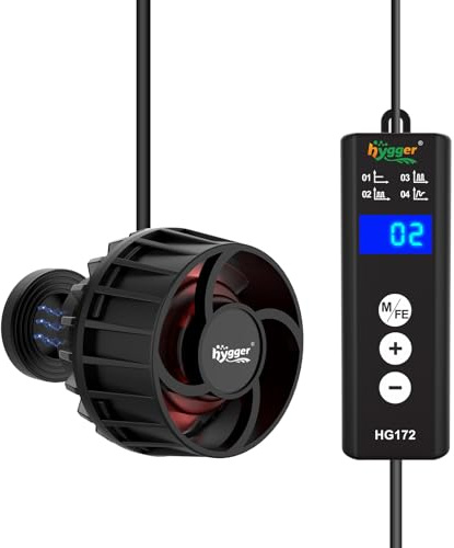 hygger Bomba de Flujo de Acuario 3000LPH Creador de Olas de Acuario,6W DC Bomba de Circulación para Acuarios 4 Modos de Onda para Pecera 15-189L