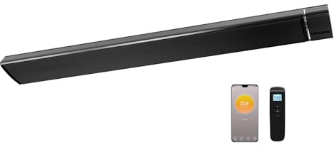 Radiador infrarrojo, 2800W, con termostato, calefacción eléctrica con control de aplicación WiFi, mando a distancia, para montaje en pared y techo, terraza y jardín