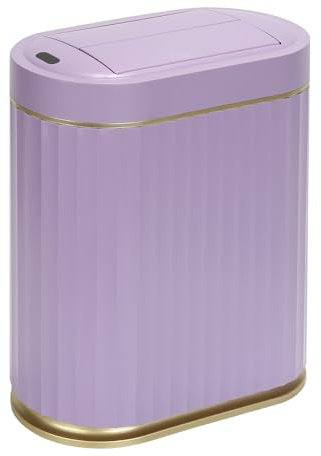 SYNCVIBE Bathroom Trash Can with Lid Butterfly 2 Gallon Sensor Trash can, IPX5 Waterproof Garbage Can, Automatic Slim Trash Bin, Under-Counter Wastebasket for Kitchen, Bedroom, Living Room, Purple | Automatic Garbage Can, IPX5 Waterproof Trash Bin, Under-Counter Wastebasket for Bedroom and Living Room