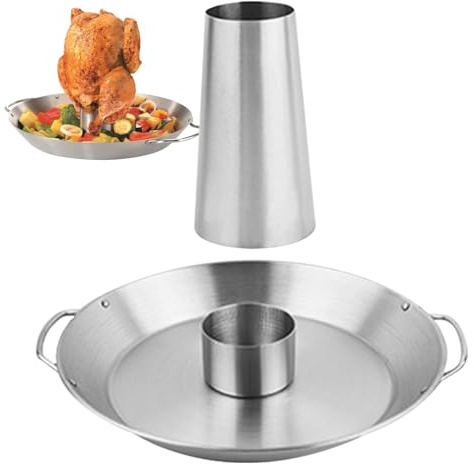 Lata de Cerveza para Pollo – Soporte para de Acero Inoxidable, Estante Vertical para cocinar Pollos, Olla para Barbacoa, Accesorio para Fumadores, Mango ergonómico para un manejo Seguro