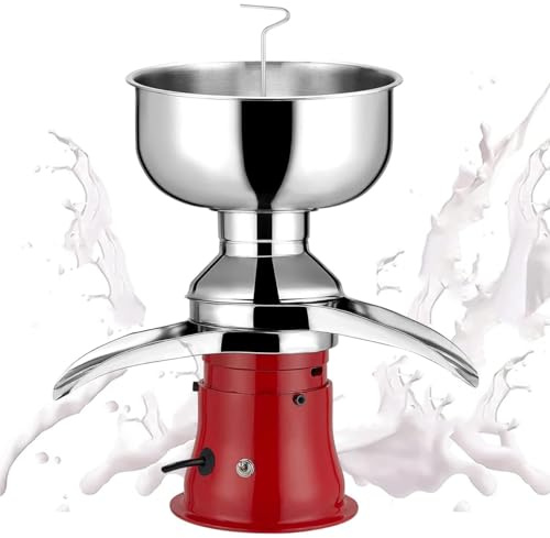 MJMLUCK Centrifugeuse électrique pour Lait et crème, 50 l/h, en Acier Inoxydable, pour Transformer Le Lait cru ou Entier en crème et en Lait écrémé.