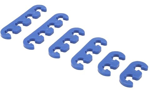 SIXRUN Séparateur de Fil de Bougie d'allumage 6 Pièces, Séparateurs de Fil en Plastique Bleu pour Fils d'allumage de 7mm 8mm 9mm, Optimise l'organisation du Compartiment Moteur