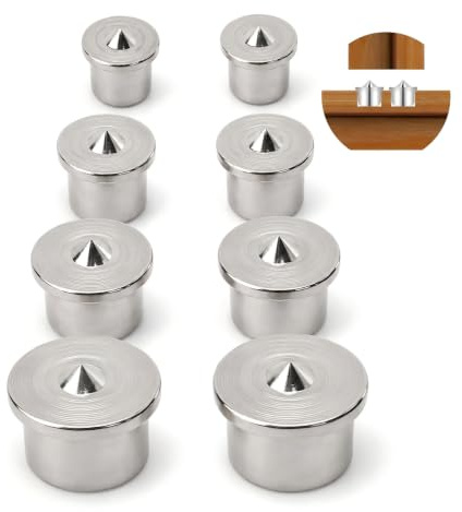 8 Pcs Dowel Pin Center Set, Woodworking Alignment Marker Tool, Stainless Steel Drill Centre Points Kit, 6/8/10/12 mm Dowels Locator for Cabinet Furniture Wood Craft