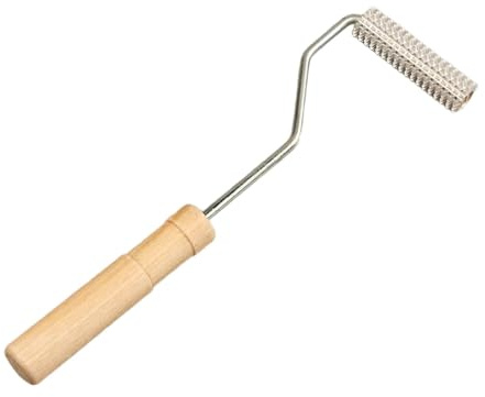 FLCPJGV Fibra de Vidrio Rodillo Laminador Herramienta de Burbuja Pala Resistente Cabezal Metálico con Mango de Madera Hecha de Aluminio Adecuada para, rodillo 20x50mm
