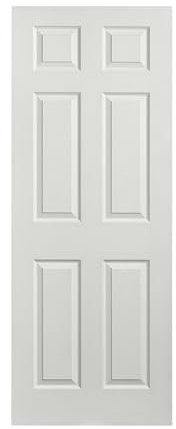 Internal Door 1981 x 762mm 6 Panel White Primed Moulded Door Trimmable Reversible Interior Door Traditional Panel Design