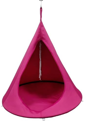 Hängemattenzelt, Hängestuhl für den Außenbereich, tragbare wasserdichte Gartenschaukel-Kapsel, Tipi-Baumnest mit Kissenbasis für Terrasse, Garten, für Innen- und Außenterrasse, Garten, Hof Maroon