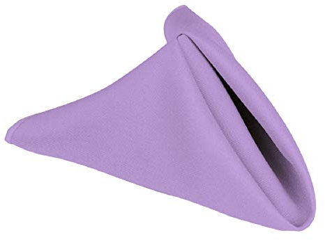 Trimming Shop 20 Inch Lavender Polyester Table Napkins, 50x50cm Square, Reusable, Wrinkle-Resistant Cloth Napkins for Dinner Parties, Events, Weddings, Restaurants & Hotels, 10pcs