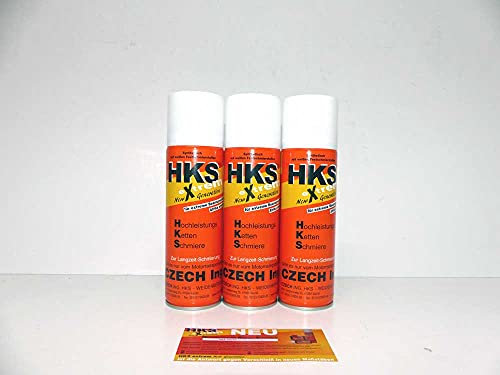 3x HKS CZECH EXTREM Kettenschmiere Kettenfett Spraydose 300ml