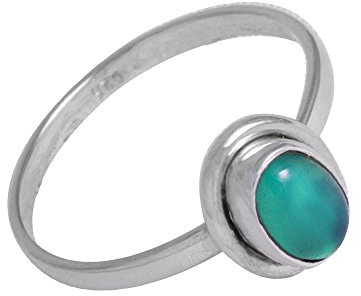 CHICNET Silverring Onyx grön 7 mm oval sten kant 925 sterling silver ringar smycken | kvinnor män silverringar glänsande fingerringar unisex smala herrringar damringar hög kant fingrar, Sten
