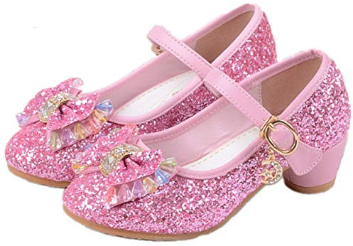 YOGLY Mädchen Prinzessin Schuhe ELSA Glitzer Sandalen Flamenco Schuhe Kristall Schuhe Hochzeitsschuhe Festschuhe