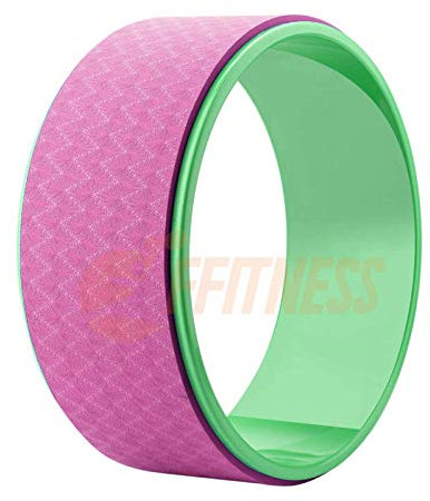 FFitness FSYC068R Body Dharma Yoga Wheel | Cerchio Roller Anello per Allenamento Pilates Fitness Workout Gym Ginnastica | Superficie Antiscivolo (Rosa)