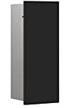 EMCO ASIS PURE Unterputz Bad Schrank für Klobürste, Hochschrank & Badezimmerschrank mit Toilettenpapierhalter und Fach Schwarz (matt) 43,5 cm Unterputz Türanschlag rechts Keine Papierführung