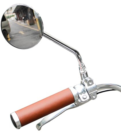 XIFOWE Vintage Bike Mirror Metal bicycle mirrors for handlebars Rearview Mirror Cruiser Bike Mirror Electric Bike mirror Side Mirror Galvanized Steel Frame for The Retro Bike Parts