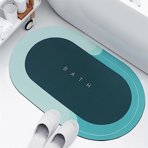 Badezimmerteppich, Badematte Rutschfest, Duschmatte Rutschfest, Duschvorleger, Badvorleger Badteppich Rutschfest Waschbar Teppich Badezimmer, Bathroom Mat, Bath Mat Mats, Bad Teppich, Grün-50x80cm