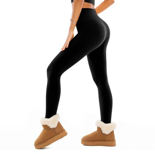 SINOPHANT Leggins Termicos Mujer Invierno, Cintura Alta Pantalon Forro Pola Mallas Termicas Leggings térmicos Deporte 1 Negro XXL