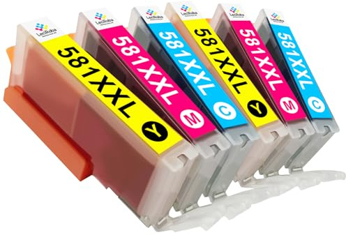 LeciRoba 580XXL 581XXL druckerpatronen für Canon - Multipack und PGI-580 XXL CLI-581 XXL für Canon TR7500 TR8500 TS6100 TS6200 TS6300 TS700 TS8200 TS8350 (6-Farbpatronen)