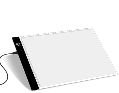 Meichoon A4-1 LED Kopiertafel Comics und Animation Peilsender Leuchtplatte USB Netzteil Elektrodenloses Dimmen Geeignet für Künstlerdesign Prägen Malen und Betrachten von Dias