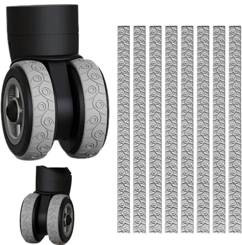 Cubiertas para ruedas de equipaje, juego de 8 unidades de protección de ruedas de equipaje, de silicona, antideslizante y silencioso, para la mayoría de sillas de oficina/equipaje/protección