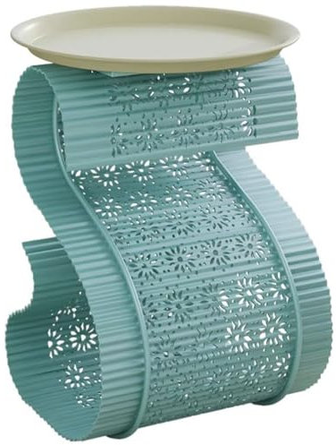 Beistelltisch Beistelltisch Klein Schmal S-förmiger Hohler Sofatisch, Einfacher B&B-Zeitungsständer Aus Eisen, Balkon Multifunktions Couchtisch, Mit Tablett