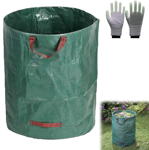 Sacchi per Rifiuti da Giardino, Borsa da Giardino Professionale, Borsa da Giardinaggio Pieghevole, Sacchi per Rifiuti da Giardino Resistenti, Sacco Raccoglifoglie Pieghevole, Borsa da Giardinaggio