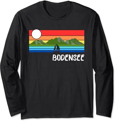 Bodensee Segelboot Berge Design Bodenseeregion Bodensee Langarmshirt
