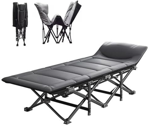 Feldbett Klappbar Extra Breit Tragfähigkeit 250kg, Klappbett Gästebett 190x67x36 cm, Feldbett mit Matratze für Camping Gästezimmer