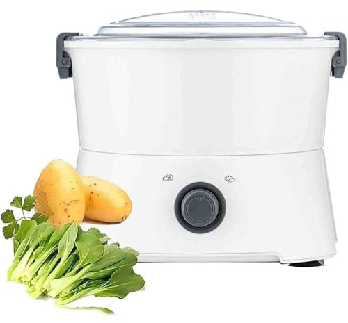 GXLDIANPU Automatic Salad Rotating Machine, Automatic Rotary Rolling Peeler, Peeling Time Is About 1 Minute, Comes with Vegetable Dehydration Function, for Kitchen and Commercial Use
