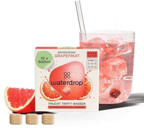 WATERDROP Cubes d'hydratation avec vitamines pamplemousse sans sucre 12 pastilles