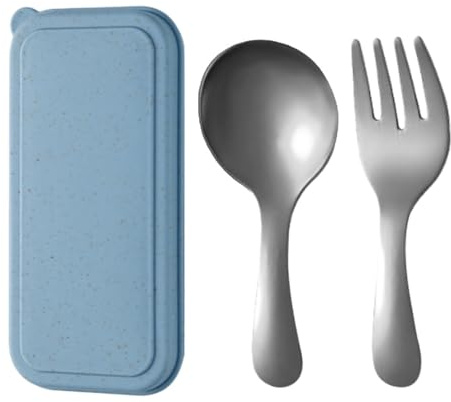 Ensemble de cuillères et fourchettes, couverts en acier inoxydable | Couverts réutilisables avec boîte de rangement, ustensiles pour manger à la maison, voyages, fêtes, déjeuners, pique-niques