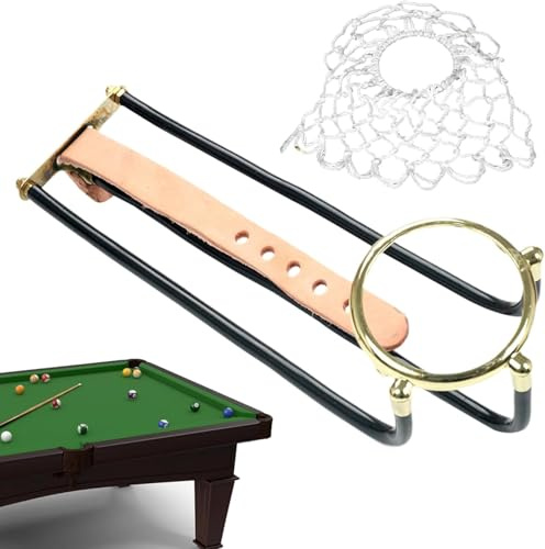 Segrehy Snooker Table Pockets, 6 PCS Billiard Pool Table Rail Pocket Set with Net Bags & Metal Screws, Replacement Slide Track Assembly for Snooker and English Pool Tables