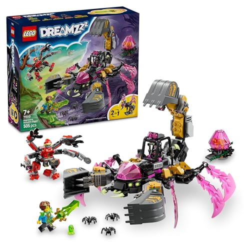 LEGO DREAMZzz 2in1 Nightmare Scorpion Digger Toy - Transforms into a Wasp Figure - incl. 3 Minifigures & a Collectible Orange Treasure Creature - Gift for 7+ Year Old Boys - 71513