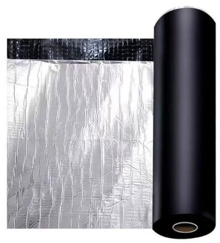 Tela Asfáltica Autoadhesiva Tejado, Cinta de Aluminio Impermeable, Rollo Bituminoso Reparación Adhesiva para Terraza Techos Goteras Grietas(20x100cm)
