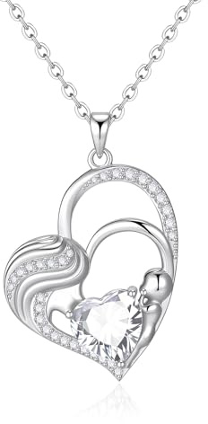Silverhalsband gåva för kvinnor mor dotter syster mormor moster brorsdotter svärmor gåva, sterlingsilver hjärta halsband gåvor, presentidéer för födelsedag jul mors dag, Koppar, Ingen ädelsten