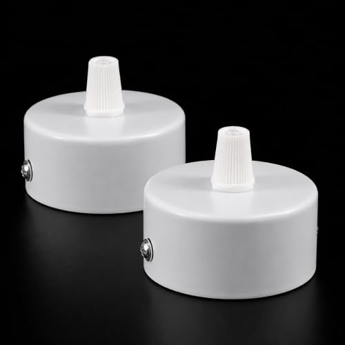 PUNTO ES LIGHTING Takrosett i matt vit 60 x 30 mm - 2-pack med 1 mm stålmonteringssats för upphängning och inomhusljuspunkt