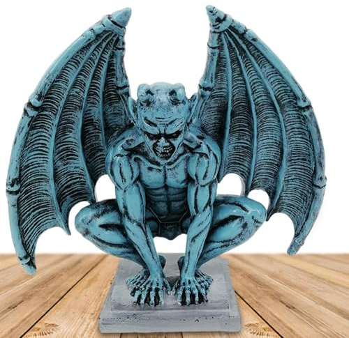 Sculpture de gargouille ailée – Ailes d'ange de 19 cm, Ornements artisanaux en résine, Figurine en résine pour décoration d'halloween en Plein air, Grande Statue de Cour Gothique de 38,1 cm |