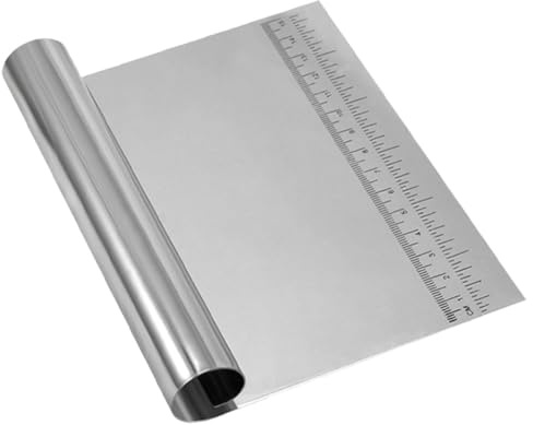 TOYANDONA Raspador de Masa y Cortador de Acero Inoxidable con Escala Herramienta Multifuncional para Hornear Espátula de Cocina Resistente y Fácil de Limpiar para Cortar Color Aleatorio