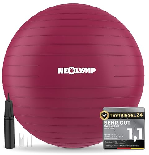 NEOLYMP Gymnastikball - Sitzball Büro ergonomisch in 3 Größen S/M/L - bis 300 kg belastbar, rutschfest & Anti Burst - Pilates Ball, Pezziball, Schwangerschaftsball, Yoga Ball für Homeoffice