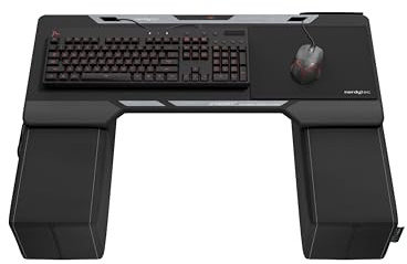 Soffmaster CYCON² Titan Black Edition, soffa gaming dyna för mus och tangentbord (för PC, PS4/5, Xbox One/Series X), ergonomisk laptopdesk för soffa och säng, nappläder, äkta titan