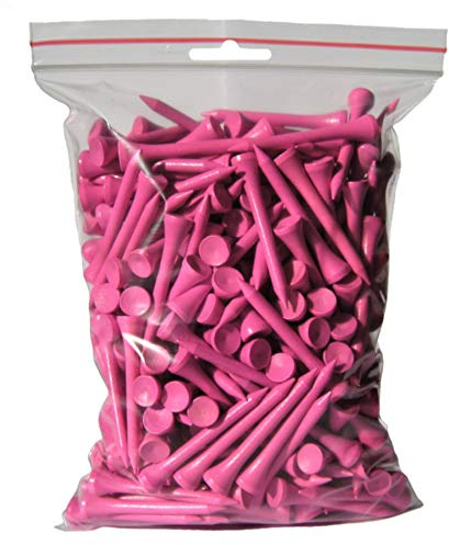 Golf TEES - 54 mm (2 1/8) - 500 Stück - Holz - Farbe: pink
