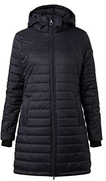 HORZE Damen Reitmantel Charlotte, Gesteppte Reitjacke Winter, wasserdicht, Blau, 40