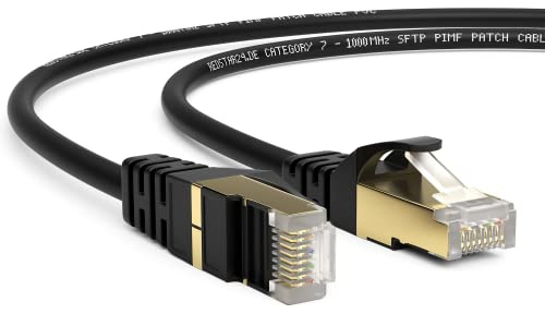 20m CAT 7 Netzwerkkabel Gigabit Ethernet LAN Kabel - 10Gbit/s - Patchkabel - Flexibles Cat.7 Rohkabel S FTP Schirmung mit RJ 45 Stecker Vergoldet - für Router, Modem,Switch, PS4, PS5, Access Point