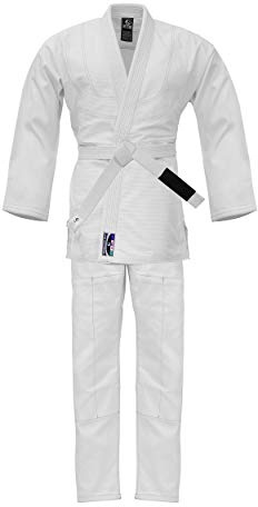 PFG Vital Brazilian Jiu-Jitsu Kimono BJJ Gi Uniform Gi - Kids Adults Unisex White Belt Included (White, A1L)