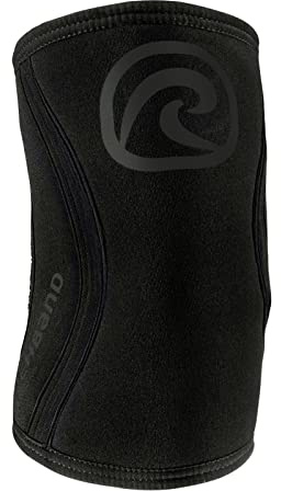 Rehband gomitiera in SBR/neoprene da 5 mm, elbow sleeve per sport di forza, design anatomico, antiscivolo e vestibilità aderente per donna e uomo, Colore:Carbon/Nero, Misura:S