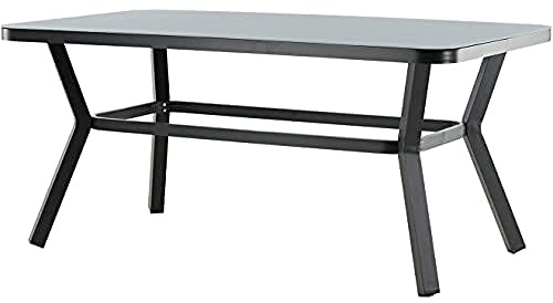 Venture Home Virya Dining Table - Black Alu/Grey Glass - small Table