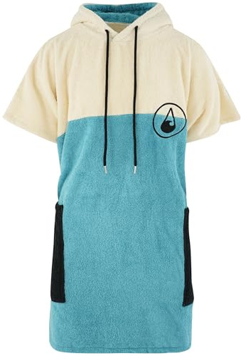 WAVE HAWAII Poncho Porto Surf 100% Algodón para Estaturas de 160 – 190 cm, para Natación, Playa y Toalla de Baño, Poncho de Ducha para Mujer, Hombre y Adultos