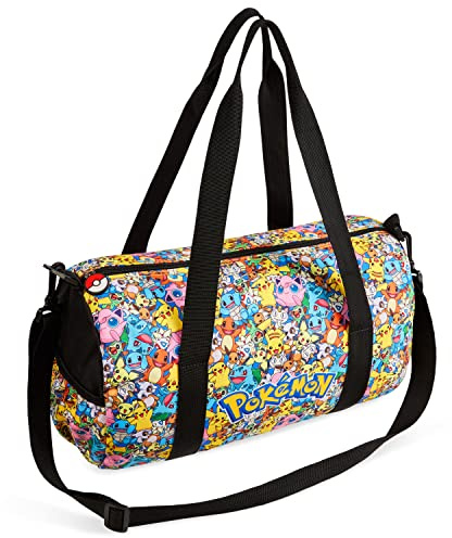 Pokemon Borsone Palestra - Borsa Piscina Bambino Bambina Borsone Da Viaggio con Tracolla Sacca Sport Calcio Idea Regalo Ragazzo Pokemon Gadget Ufficiale (Multicolore)