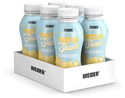 WEIDER Protein Shake Ready to Drink 26 g Eiweiß, Fertiggetränk mit Whey und Casein, zuckerarm und laktosefrei, 6 x 330 ml Vanille