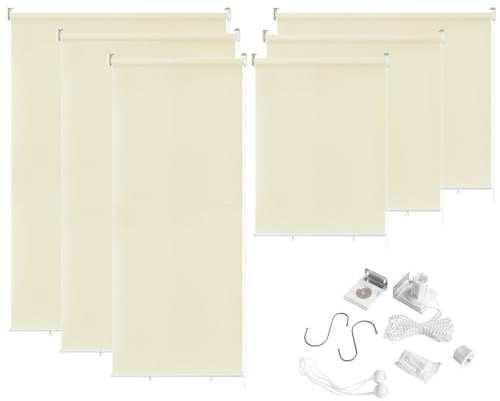 YUENFONG Toldo Vertical, persiana Exterior, persiana, pantalla de privacidad, protección Solar para Exterior, balcón, jardín, 180 x 240 cm, Beige