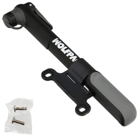 WOLFPACK LINEA PROFESIONAL Bomba para Bicicletas, Inflador para Bicicleta, Bomba Patinete. Valvulas Schrader, Dunlop y Presta 8 Bares, con Soporte Bici