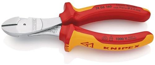 KNIPEX 74 06 160 SB VDE Insulated High Leverage Diagonal Cutter, 160mm